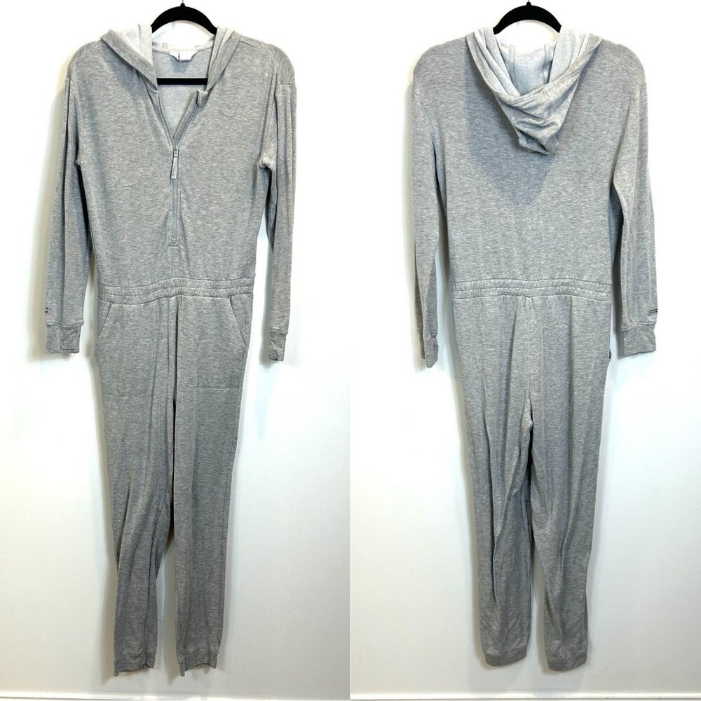 Athleta Girl Jumpsuit XL 14 Gray Hooded One of a Kind #984027 Comfort